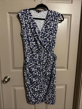 Berydence Navy Floral Wrap Midi Dress